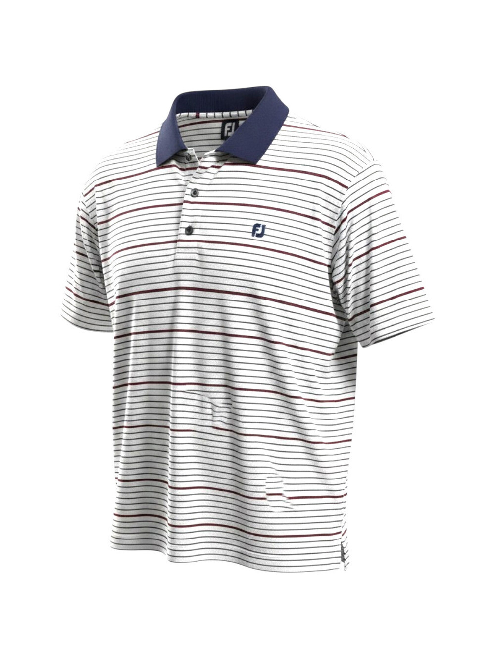 Foot Joy Men Golf Tee XL Loose Fit Striped White Blue Red